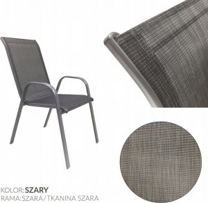 kontrast Krzesło ogrodowe metalowe nowoczesne MAJORKA szare 55x65x95 2