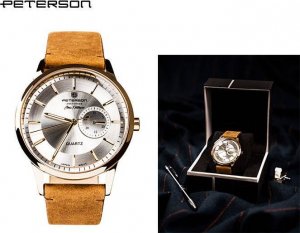 Zegarek Peterson Analogowy zegarek męski na skórzanym pasku  Peterson NoSize 1