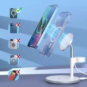Ładowarka 4kom.pl Ładowarka magnetyczna Choetech 3w1 Stojak biurkowy do MagSafe do Apple iPhone AirPods Pro i Watch Biała 5