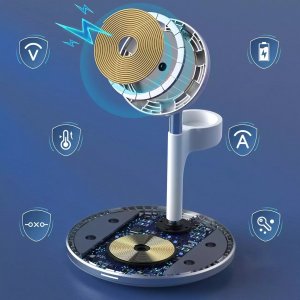Ładowarka 4kom.pl Ładowarka magnetyczna Choetech 3w1 Stojak biurkowy do MagSafe do Apple iPhone AirPods Pro i Watch Biała 7