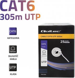 Qoltec Kabel sieciowy Qoltec skrętka UTP | CAT6 | 305m | PCV szary 2