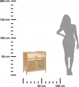 5five Szafka łazienkowa Z drzwiczkami Bambusowa Półka 3