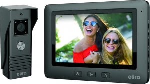 Eura Wideodomofon EURA VDP-45A3 ALPHA czarny kolor monitor 7'' obsługa 1 wejścia 2
