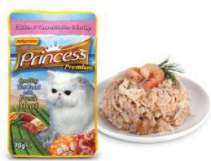 Princess KOT SASZ. 70g kurczak, krewetki, tuńczyk i ryż 1