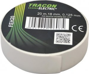 Tracon Electric Taśma izolacyjna 20mx18mm  biała 1