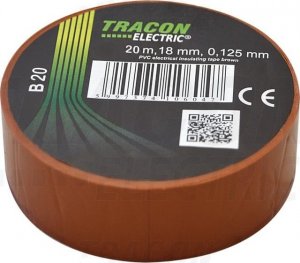Tracon Electric Taśma izolacyjna 20mx18mm  brąz 1