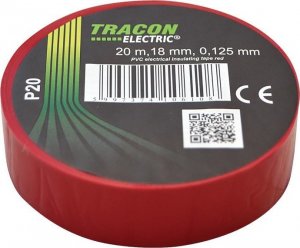 Tracon Electric Taśma izolacyjna 20mx18mm  czerwony 1