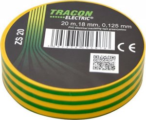 Tracon Electric Taśma izolacyjna 20mx18mm  żółto-zielony 1