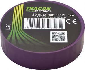 Tracon Electric Taśma izolacyjna 20mx18mm  fiolet 1