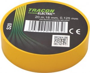 Tracon Electric Taśma izolacyjna 20mx18mm  żółty 1