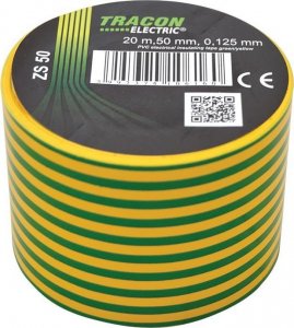 Tracon Electric Taśma izolacyjna 20mx50mm żołto-zielone 1