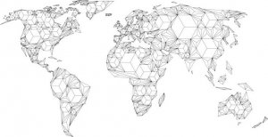 DecoNest Fototapeta - Map of the World - white solids - 300X231 1
