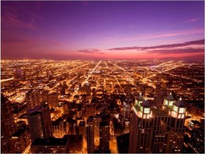 DecoNest Fototapeta - Amerykańskie Chicago nocą - 300X231 1
