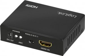 Adapter AV LogiLink HDMI Ekstraktor audio, 2CH/5.1CH, SPDIF, 4K/60Hz, czarny 2