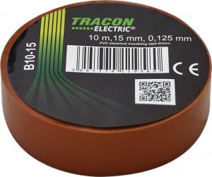 Tracon Electric Taśma izolacyjna 10mx15mm brązowy 1