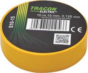 Tracon Electric Taśma izolacyjna 10mx15mm żółta 1