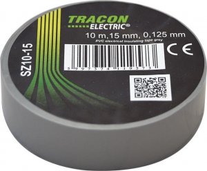 Tracon Electric Taśma izolacyjna 10mx15mm szary 1