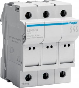 Hager Modułowa podstawa bezpiecznikowa 3P 25A 500V LSN403 8.5x32 1