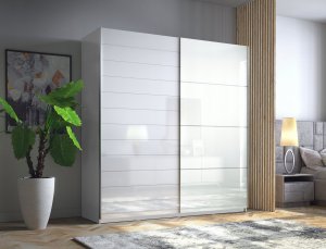 Helvetia Szafa galaxy 220 x 210 x 61 cm biały lustro, z wyposażeniem 1