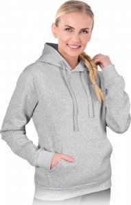 R.E.I.S. MARSU - damska bluza polarowa, zapięcie suwak, kaptur ściągany troczki, jedna kieszeń dół bluzy, rękawy dół ściągacz, 100% - ceglasty M 3