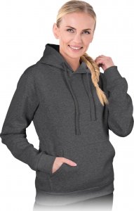 R.E.I.S. MARSU - damska bluza polarowa, zapięcie suwak, kaptur ściągany troczki, jedna kieszeń dół bluzy, rękawy dół ściągacz, 100% - jasnoszary 2XL 2