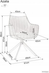 Signal Krzesło 61 x 44 x 86 cm odcienie szarości 1 szt. 3