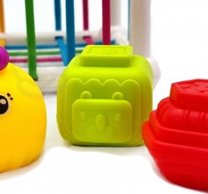 Woopie WOOPIE Elastyczna Kostka Sensoryczna Sorter dla Dzieci Zwierzątka + Grzechotka 7 el. 7