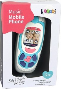 LeanToys Dziecięcy Edukacyjny Telefon Komórkowy Melodia Niebieski 4