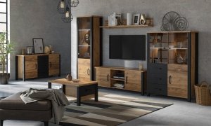 Helvetia Witryna mat 146 x 101 x 43 cm MebleHOT OLIN 3