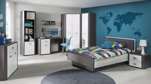 Forte Szafa Hey 97,4 x 194,4 x 97,4 cm odcienie szarości narożna 3