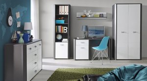 Forte Szafa Hey 97,4 x 194,4 x 97,4 cm odcienie szarości narożna 4