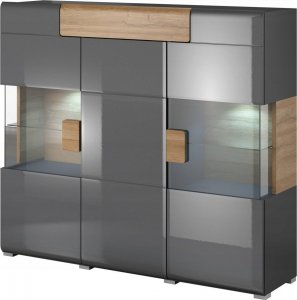 Helvetia Komoda Toledo 147 x 39 x 131cm odcienie szarości 1