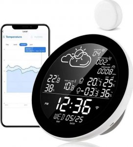 Stacja pogodowa Stacja pogodowa pogody WIFI TUYA SMART 3x czujnik 10