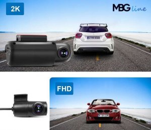 Wideorejestrator Kamera samochodowa rejestrator trasy parking 2K+FHD GPS WIFI 7