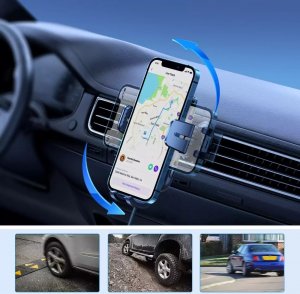 Joyroom Joyroom automatyczny elektryczny uchwyt samochodowy na kratkę wentylacyjną nawiew z ładowarką bezprzewodową Qi 15W (JR-ZS214) 12