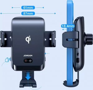 Joyroom Joyroom automatyczny elektryczny uchwyt samochodowy na kratkę wentylacyjną nawiew z ładowarką bezprzewodową Qi 15W (JR-ZS214) 6