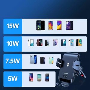 Joyroom Joyroom automatyczny elektryczny uchwyt samochodowy na kratkę wentylacyjną nawiew z ładowarką bezprzewodową Qi 15W (JR-ZS214) 10