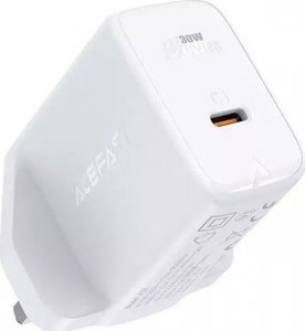 Acefast ładowarka sieciowa GaN (wtyczka UK) USB Typ C 30W, Power Delivery, PPS, Q3 3.0, AFC, FCP biały (A24 UK white) 1