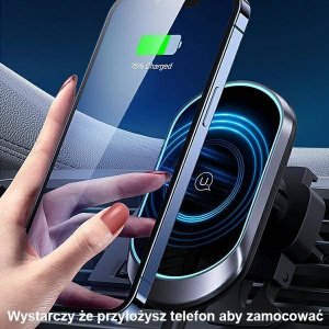 Usams Magnetyczny uchwyt USAMS Wireless Charging 15W Air Vent czarny/black CD182ZJ01 3