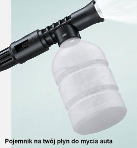 Myjka ciśnieniowa Usams Myjka ciśnieniowa USAMS 5000 mAh + wąż ogrodowy 5m czarny/black US-ZB252 9