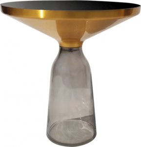 Artehome Bottle  table stolik kawowy szaro-złoty osadzony na szklanej nodze 50/53 cm 1