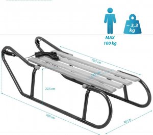 Enero Sanki metalowe 2 osobowe bordowe 5