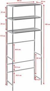 Elior Srebrne półki nad pralkę tekstylne - Dexo 3X 7