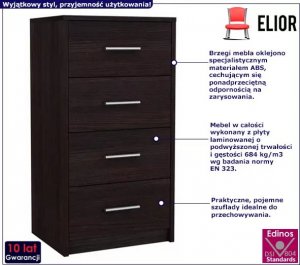 Elior Minimalistyczna komoda z szufladami wenge - Ilda 5X 2