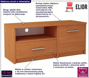 Elior Klasyczna szafka RTV do salonu olcha - Karix 3