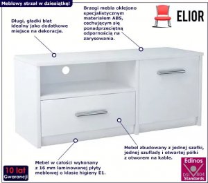 Elior Biała szafka RTV do salonu - Karix 3