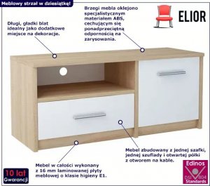Elior Skandynawska szafka pod telewizor dąb sonoma + biały - Karix 3