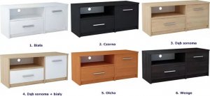 Elior Skandynawska szafka pod telewizor dąb sonoma + biały - Karix 4