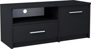 Elior Czarna szafka pod telewizor z półką - Karix 2