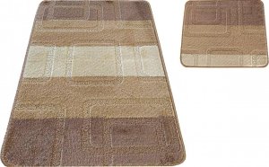 Profeos Beżowe nowoczesne miękkie dywaniki łazienkowe - Amris 3X 1
